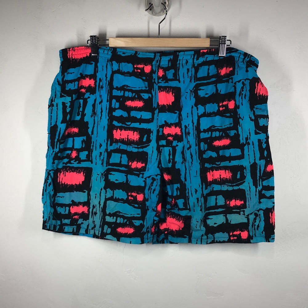 Jordache Vintage blue and pink swim trunks large